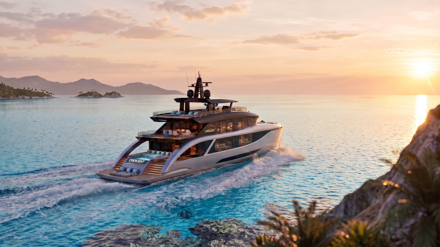 CCY110 REVIVE cruising along a Mediterranean coastline